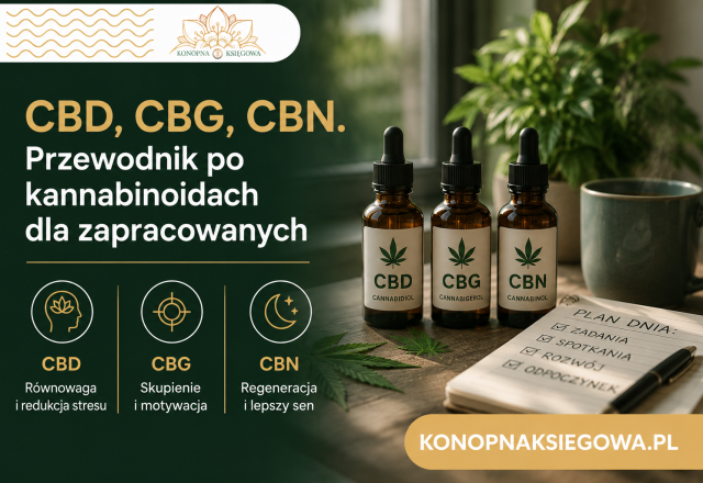CBD, CBG, CBN – jak wybrać olejek konopny, gdy prowadzisz zapracowany biznes?